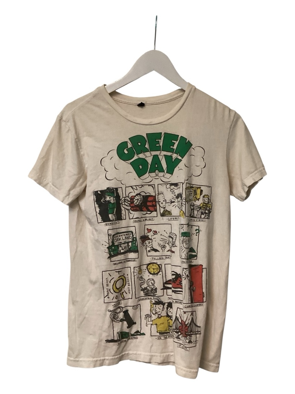VINTAGE GREEN DAY - DOOKIE TRACK LISTING TEE MEN'S LARGE T SHIRT RARE